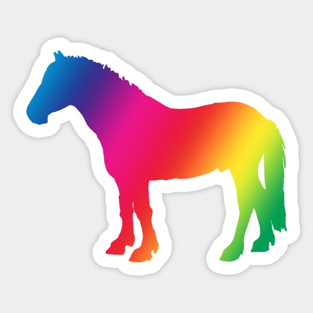 Horse rainbow silhouette Sticker by Shyflyer